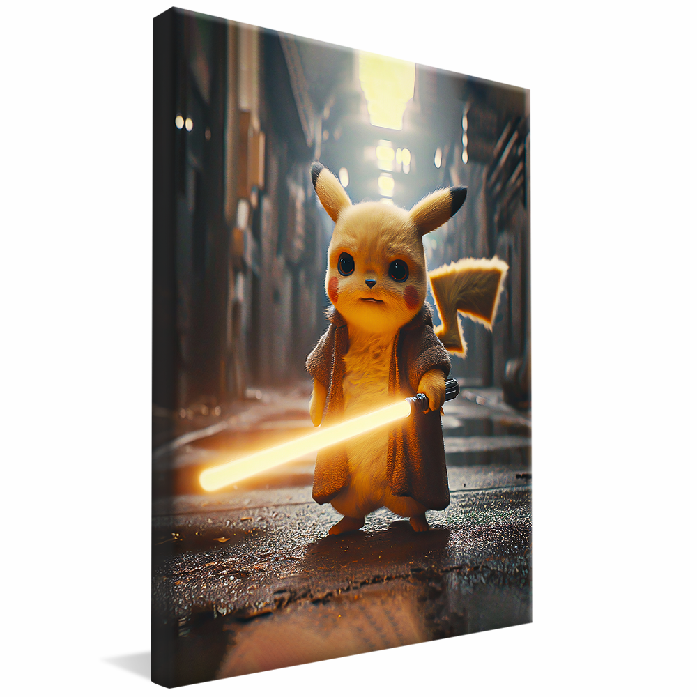 Pikachu with Lightsaber V1178 Canvas