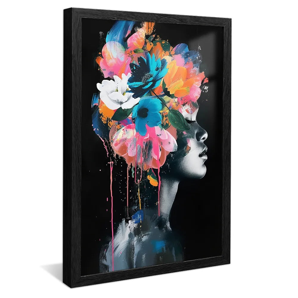 Portrait of a Woman with Flowers Decorative Canvas