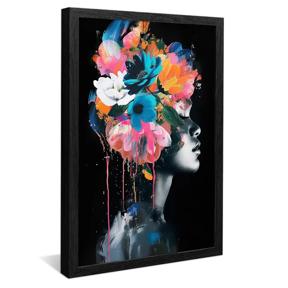 Portrait of a Woman with Flowers Decorative Canvas