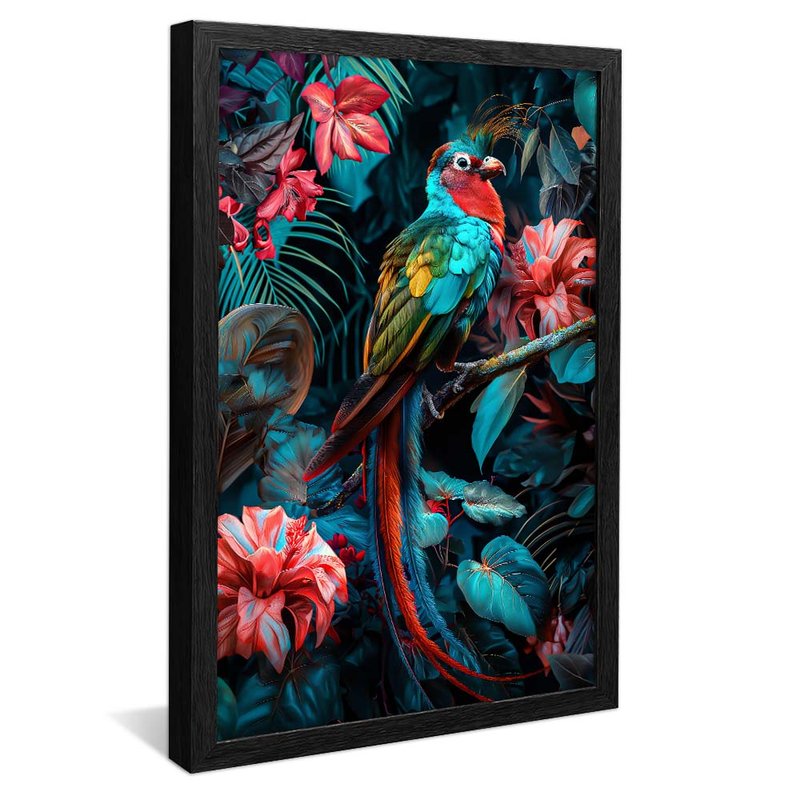 Quetzal and Flowers V1678 Canvas