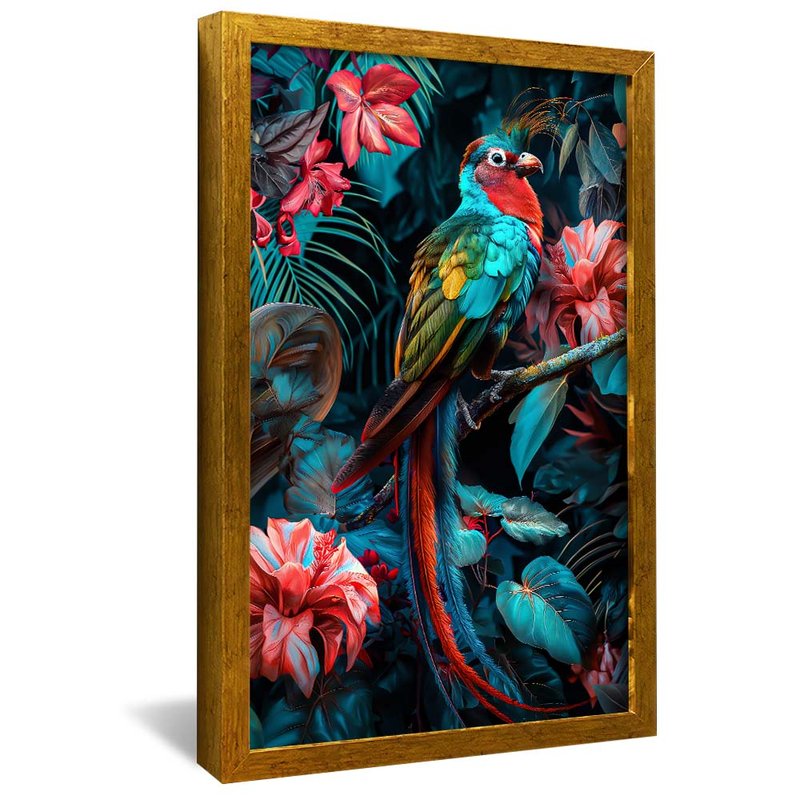 Quetzal and Flowers V1678 Canvas