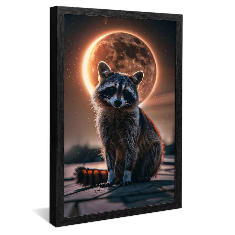 Raccoon and the Moon V1692 Canvas