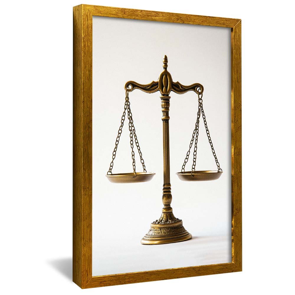 Scales of Justice with White Background V2056 Canvas
