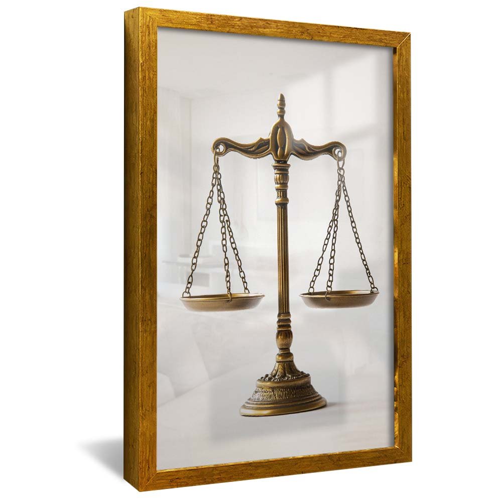 Scales of Justice with White Background V2056 Canvas