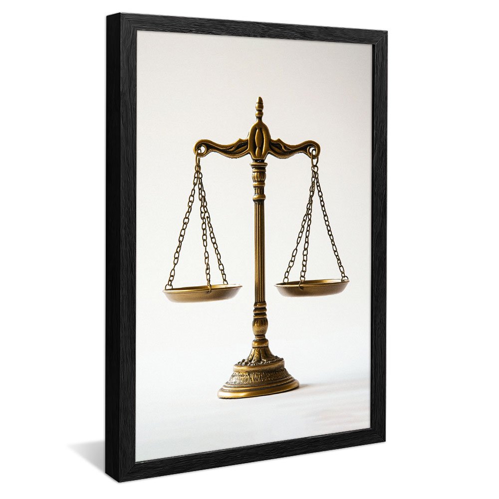 Scales of Justice with White Background V2056 Canvas