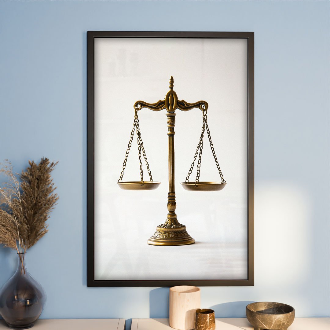 Scales of Justice with White Background V2056 Canvas