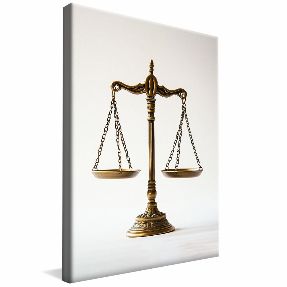 Scales of Justice with White Background V2056 Canvas