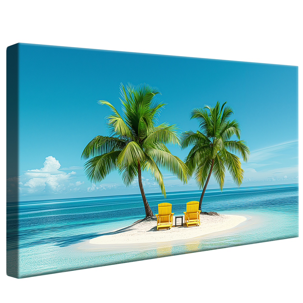 Small Island and Palm Trees V1206 Canvas