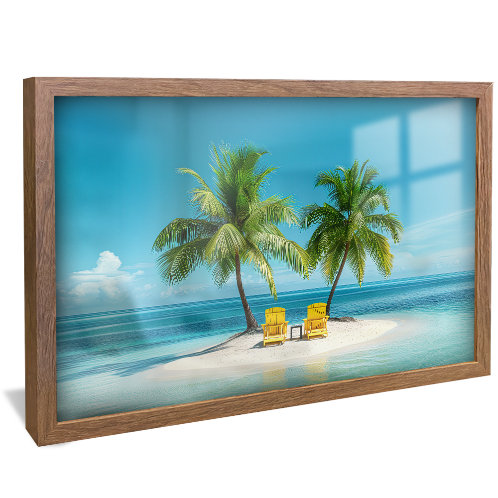 Small Island and Palm Trees V1206 Canvas