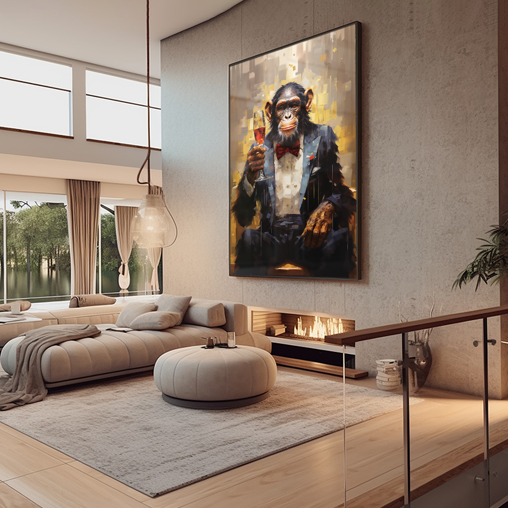 Sommelier Monkey Canvas