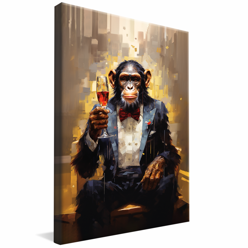 Sommelier Monkey Canvas