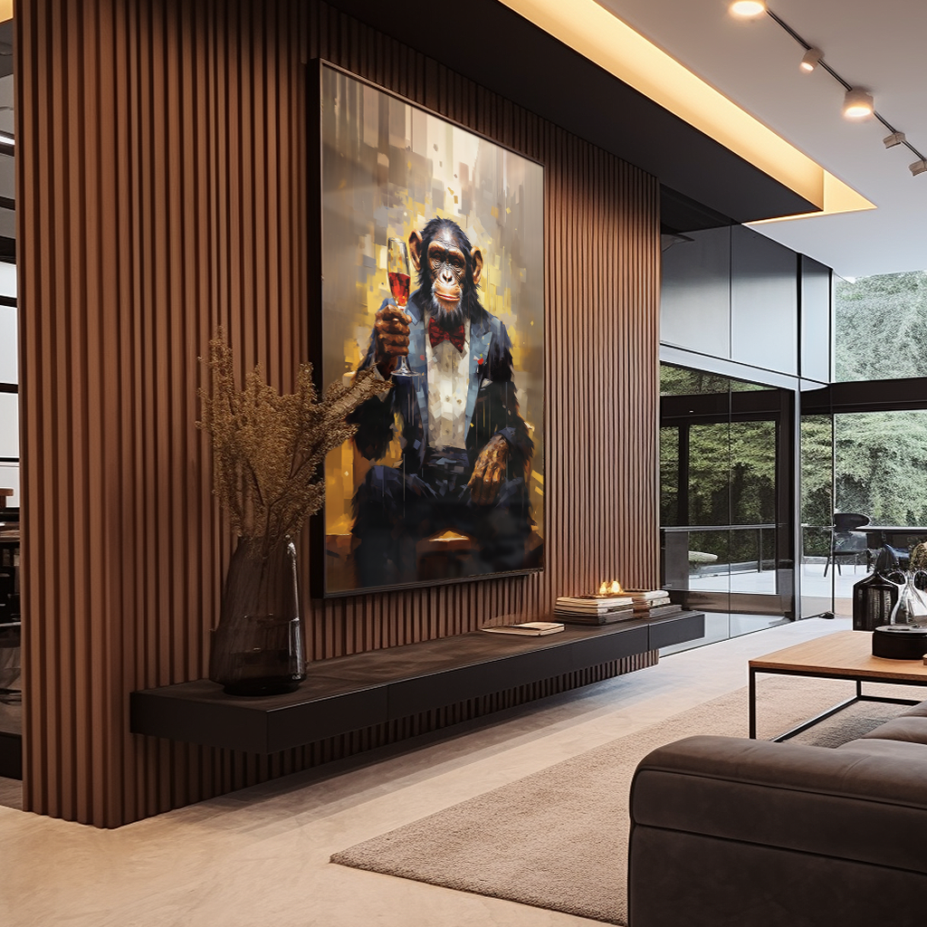 Sommelier Monkey Canvas