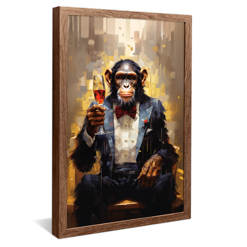 Sommelier Monkey Canvas