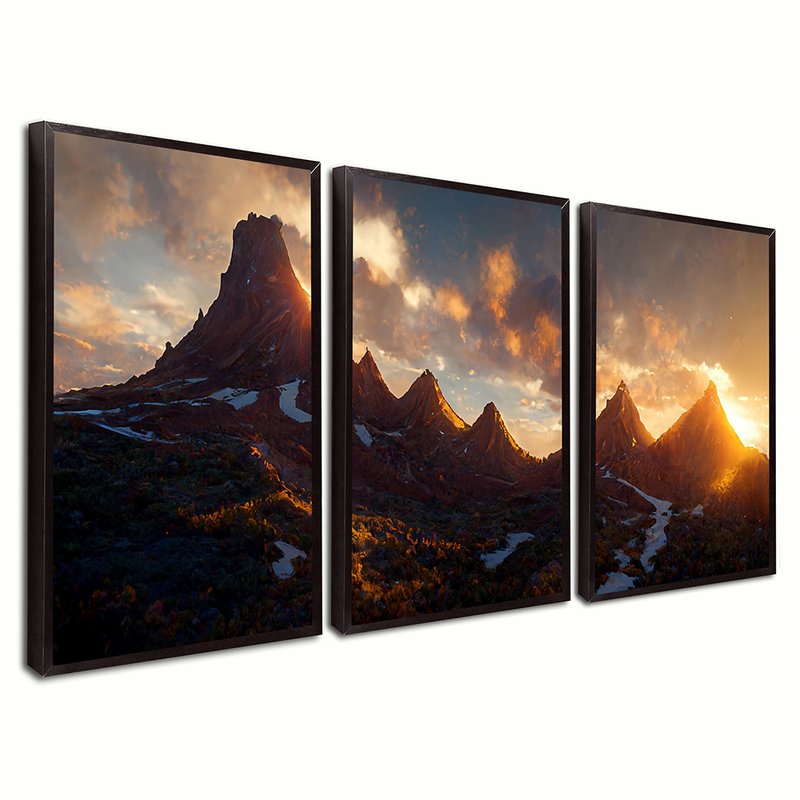 Sunset Mountains 3 -screened Kit Canvas