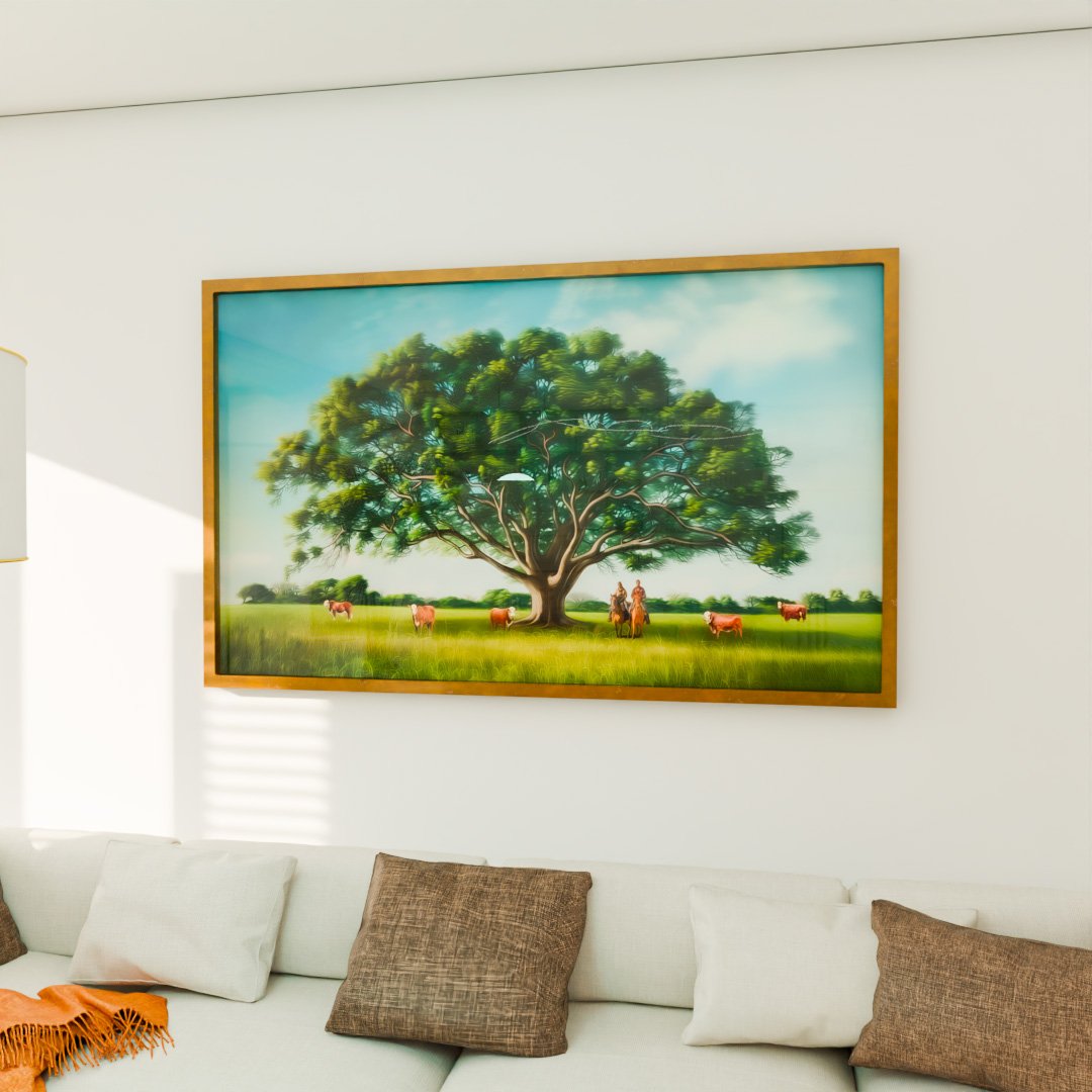 Tree and Field Painting v1990 Canvas