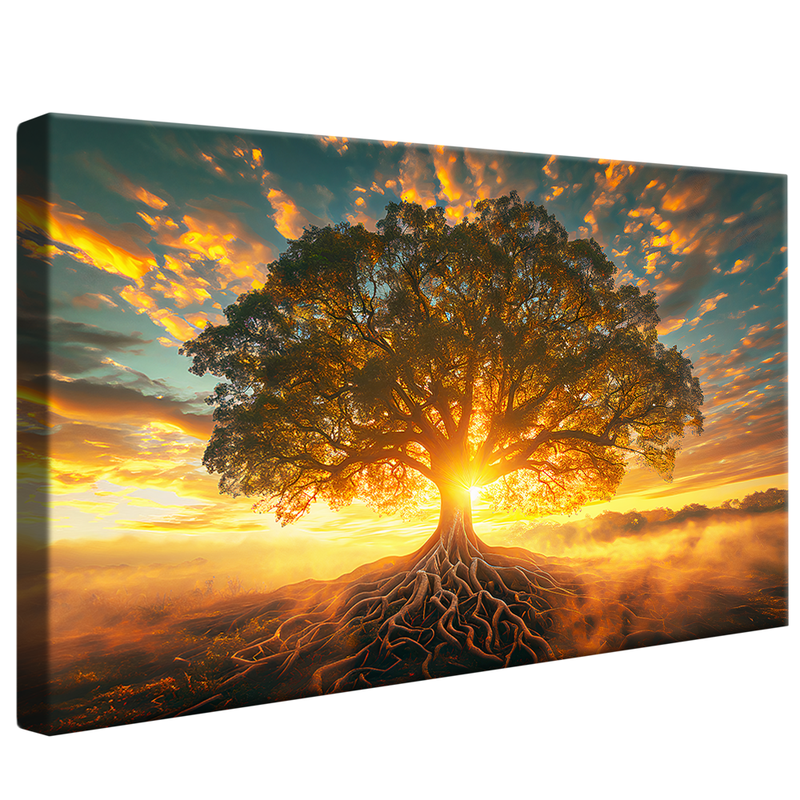 Tree in the Sunset V1245 Canvas