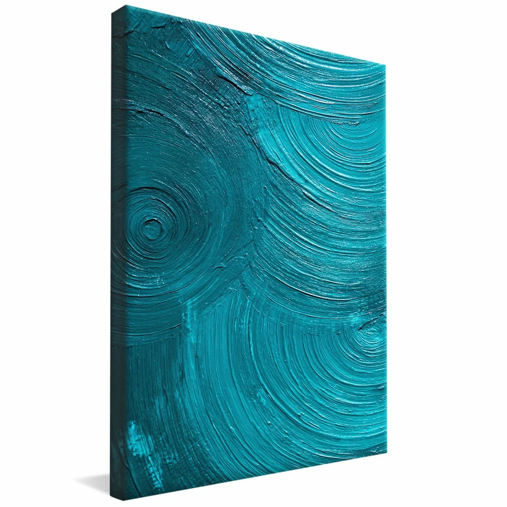 Turquoise Blue Brush Strokes Decorative Canvas V1353