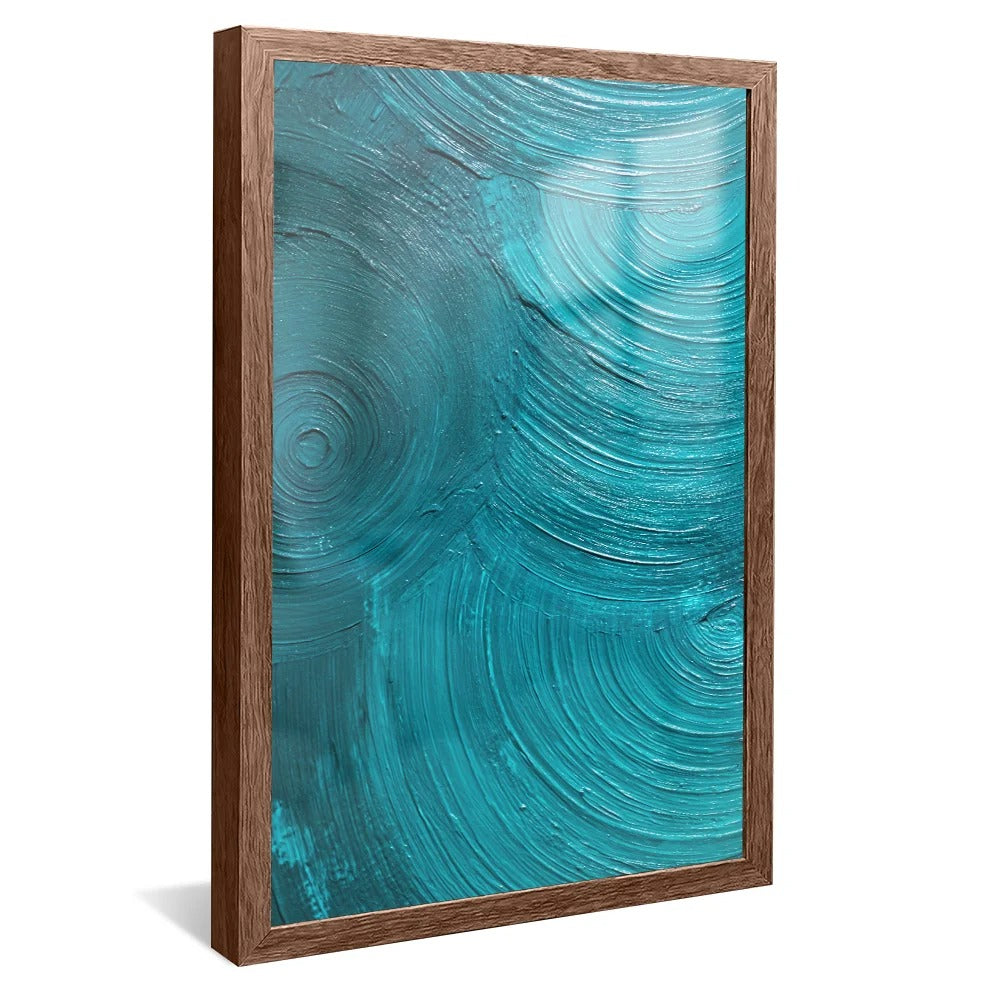 Turquoise Blue Brush Strokes Decorative Canvas V1353