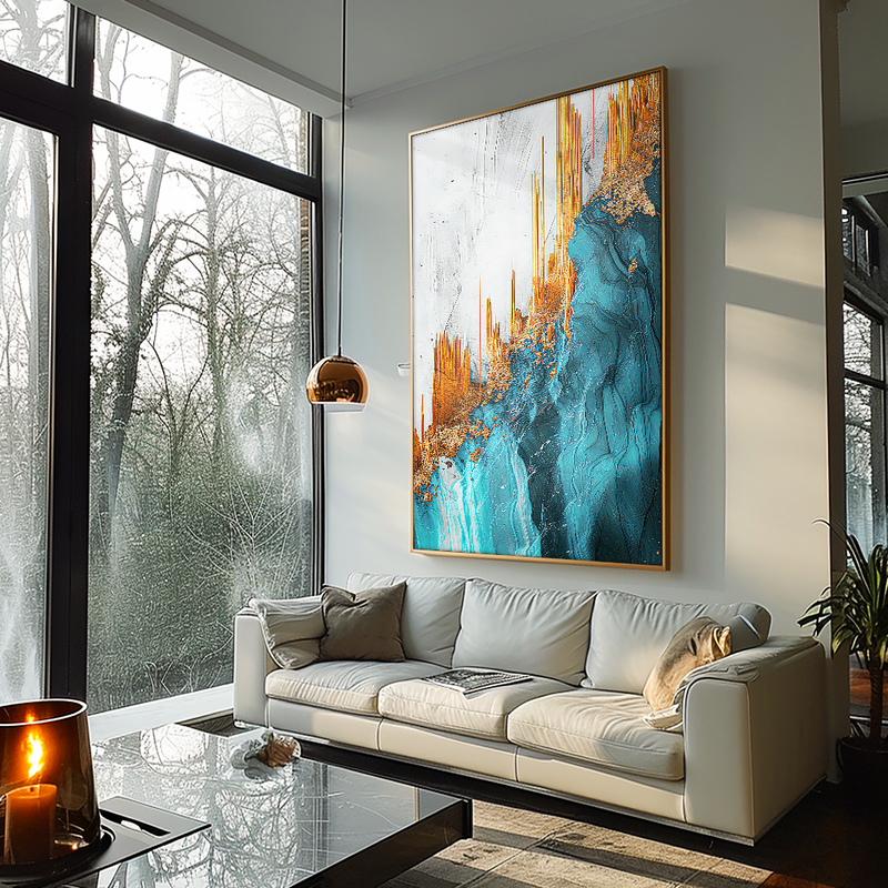 Turquoise Marble V1137 Canvas