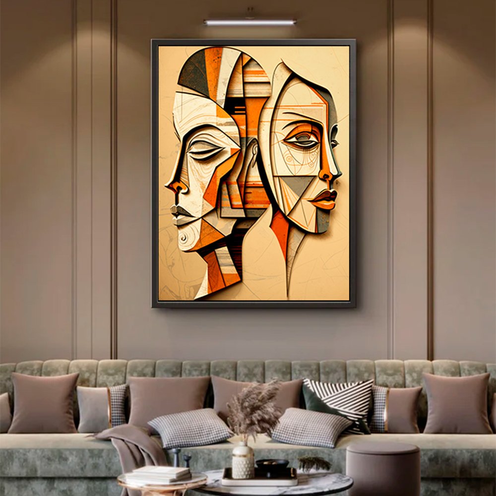 Two Faces Abstract Canvas