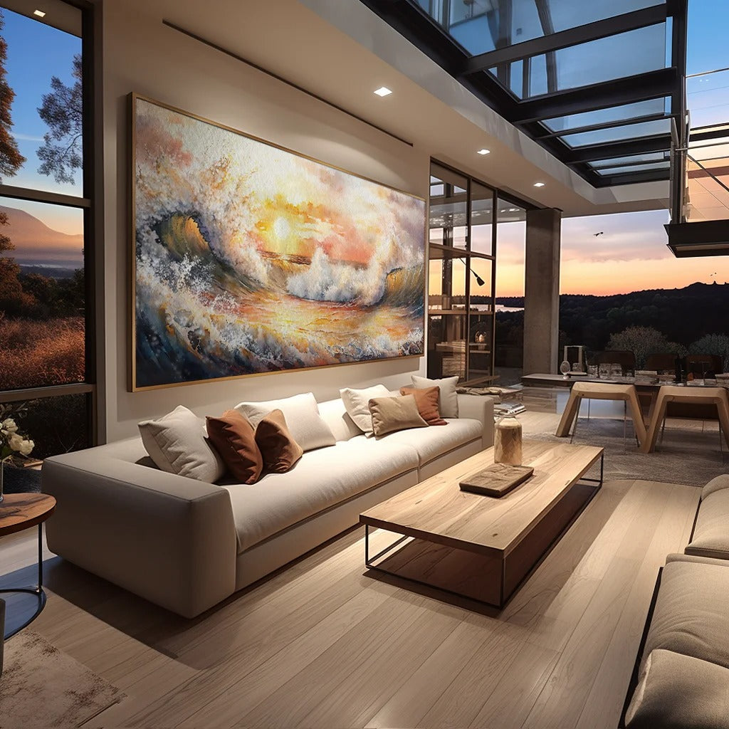 Waves and horizon Canvas