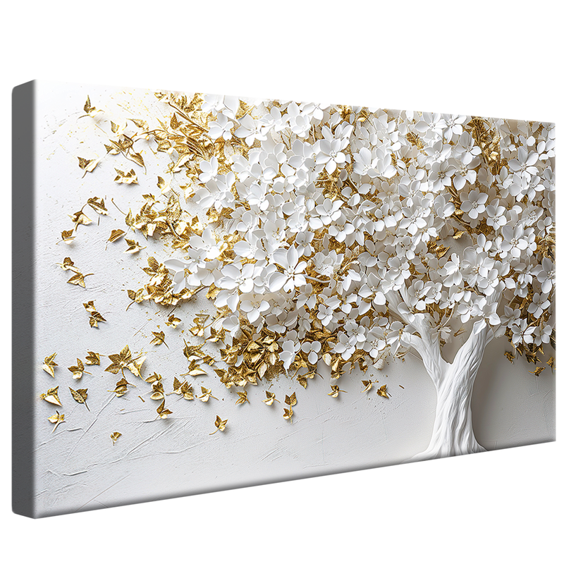 White Tree with Gold Leaves V1060 Canvas