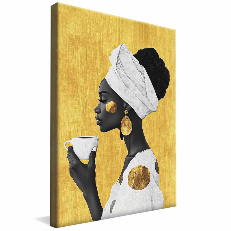 Woman and Cup of Coffee V2023 Canvas