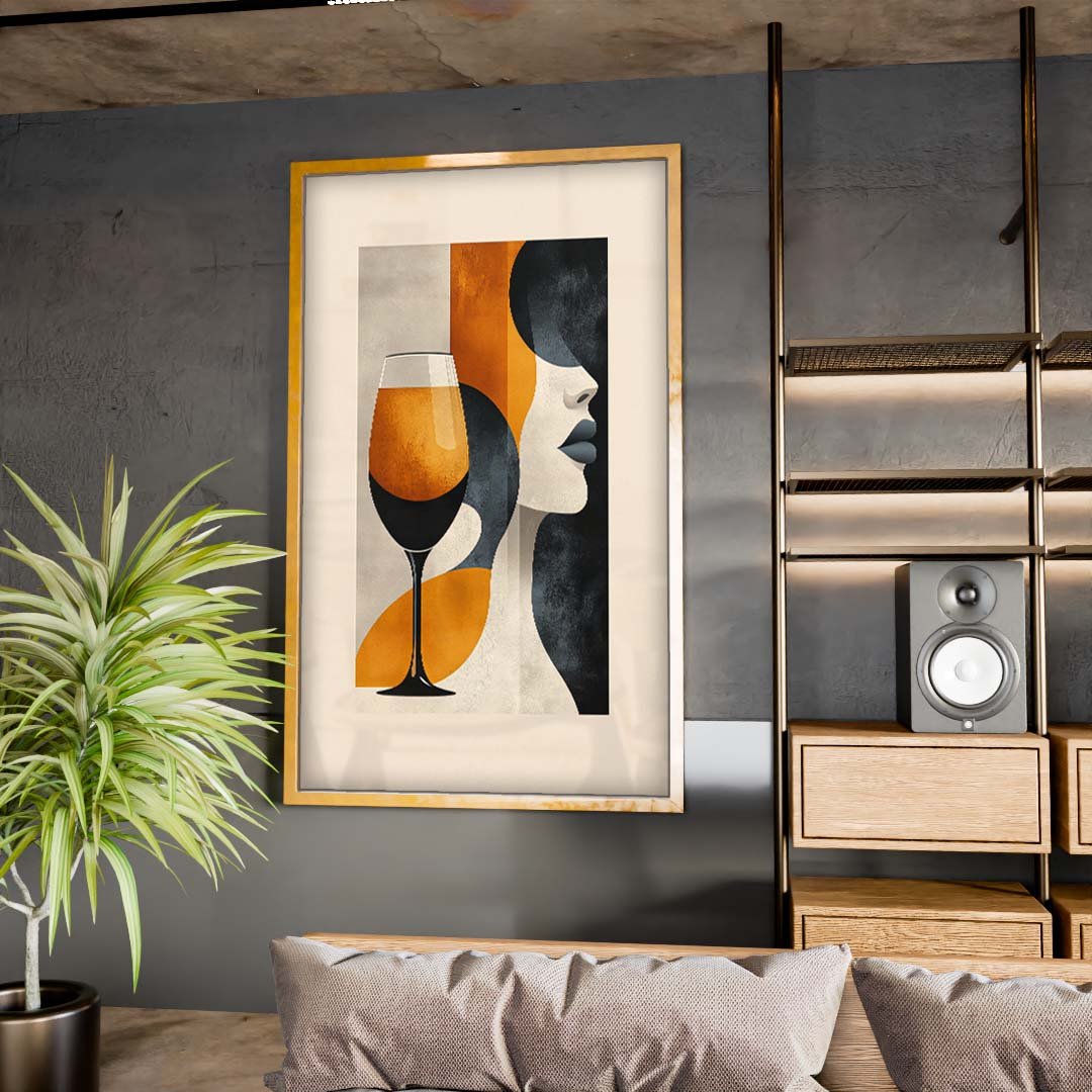 Woman and Mosaic Cup V2030 Canvas