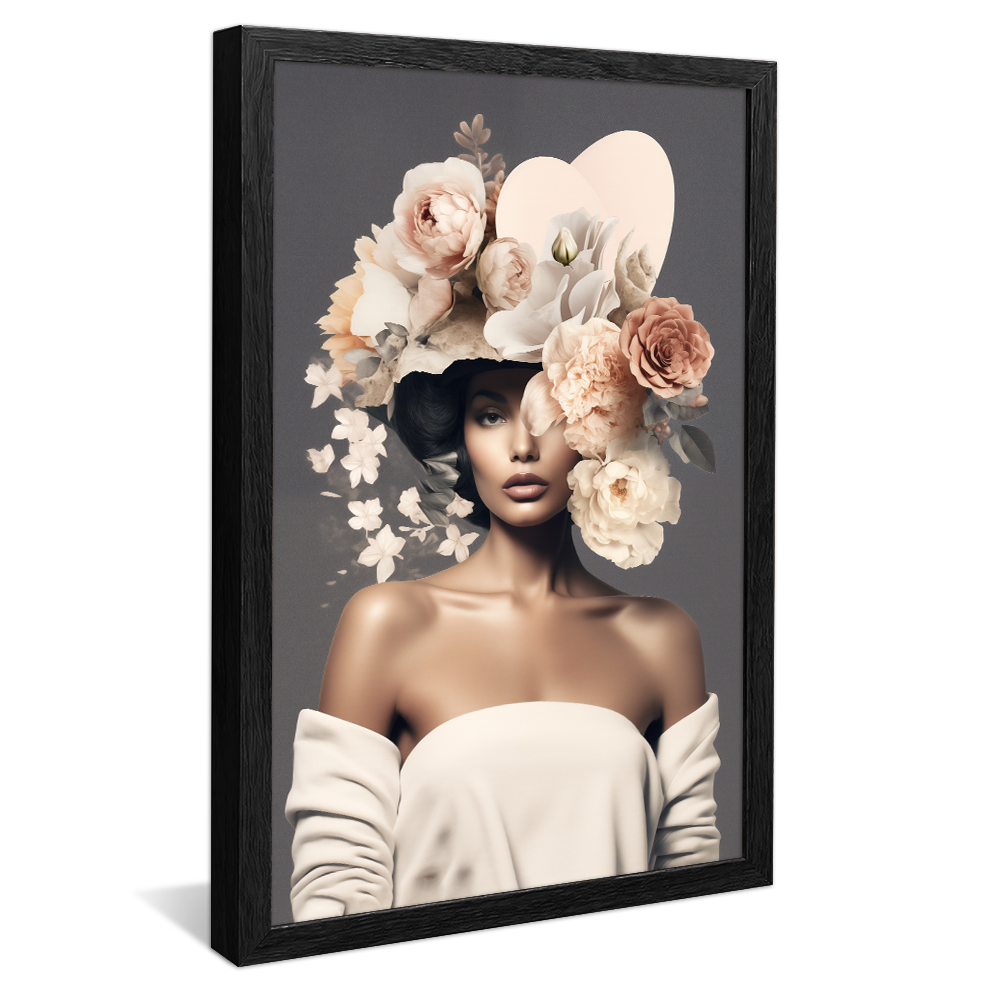 Woman with Flowers V959 Canvas