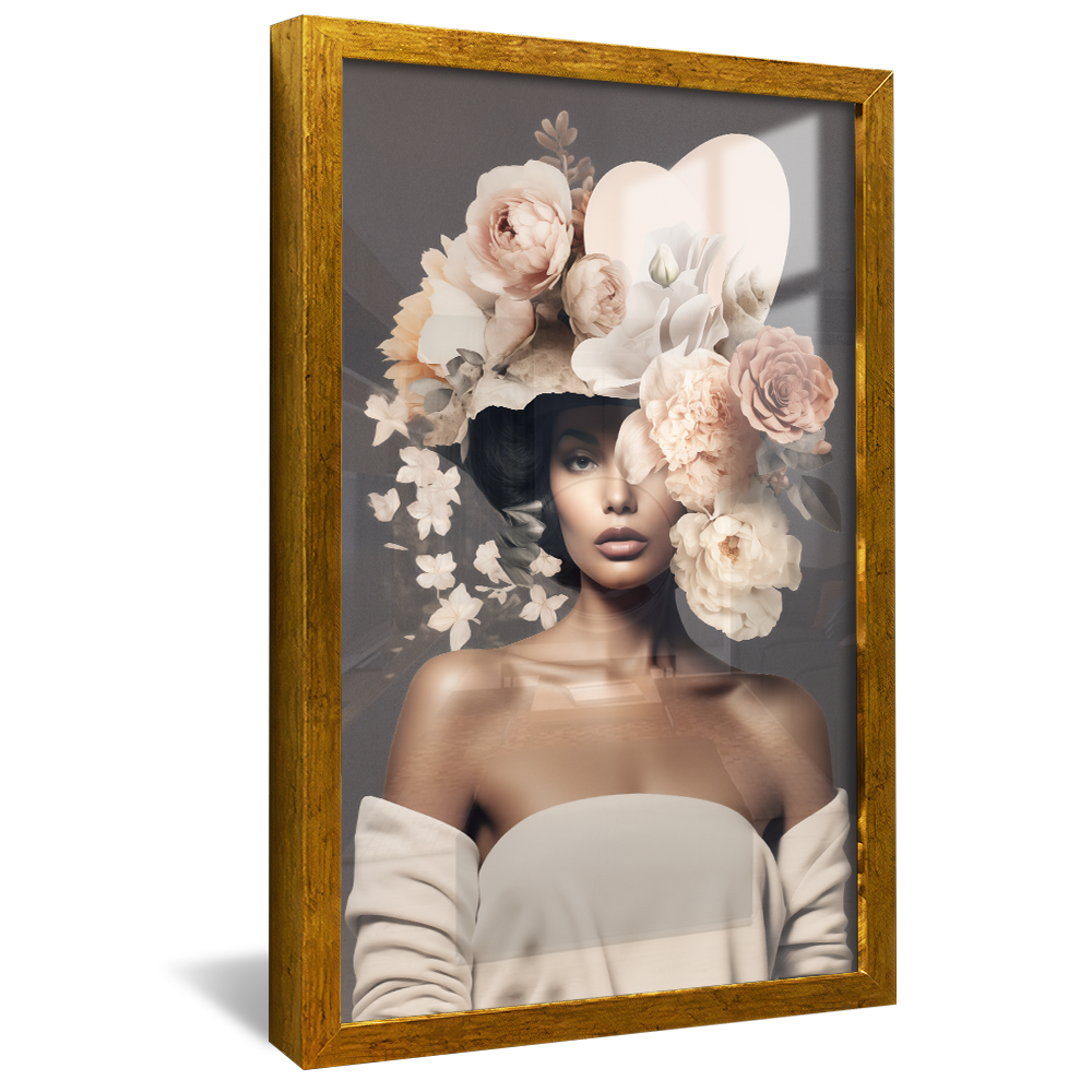 Woman with Flowers V959 Canvas
