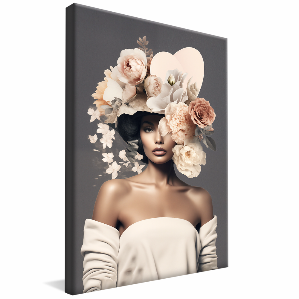 Woman with Flowers V959 Canvas