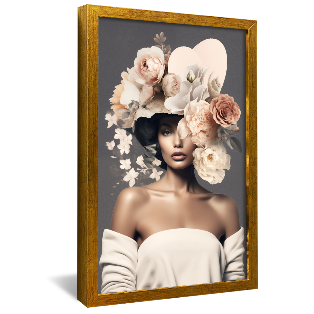 Woman with Flowers V959 Canvas
