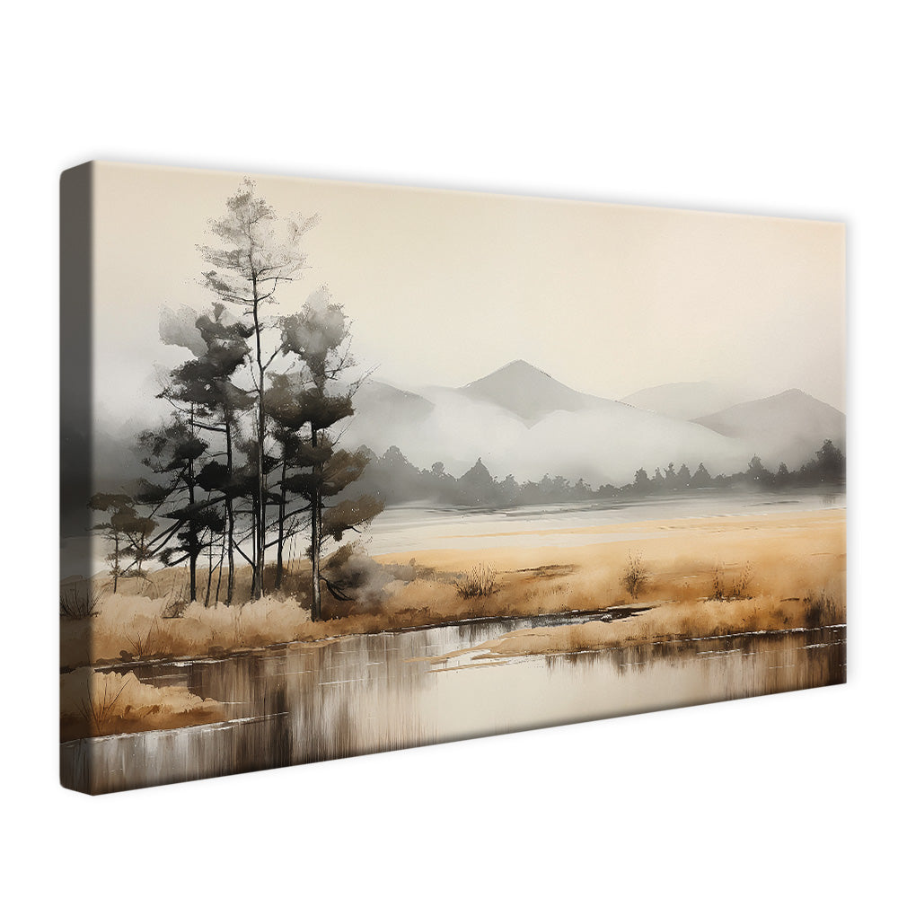 Painting of Lake in Autumn V2486 Canvas