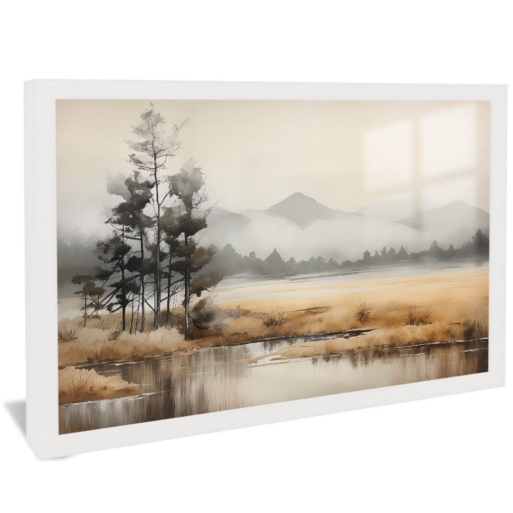 Painting of Lake in Autumn V2486 Canvas