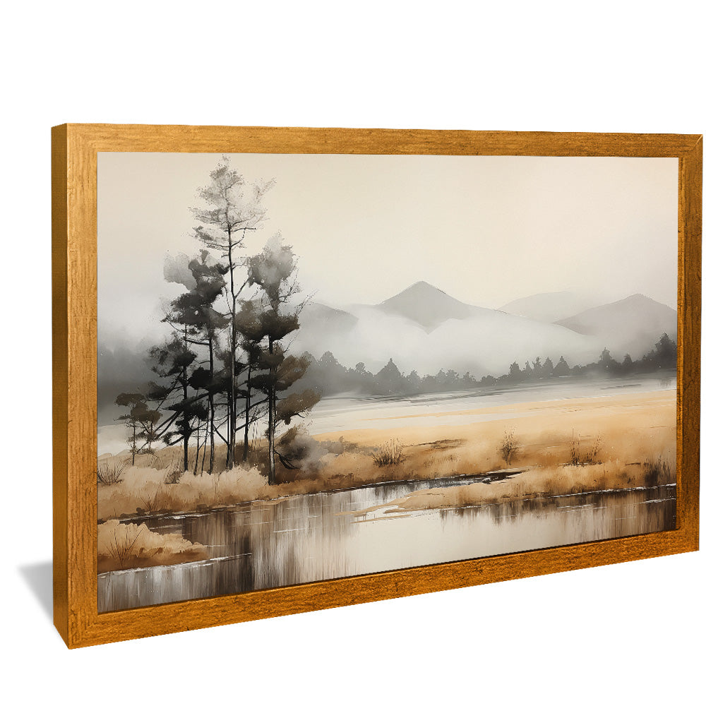 Painting of Lake in Autumn V2486 Canvas