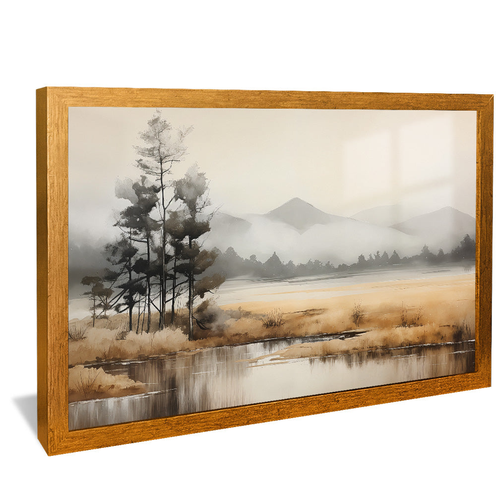 Painting of Lake in Autumn V2486 Canvas