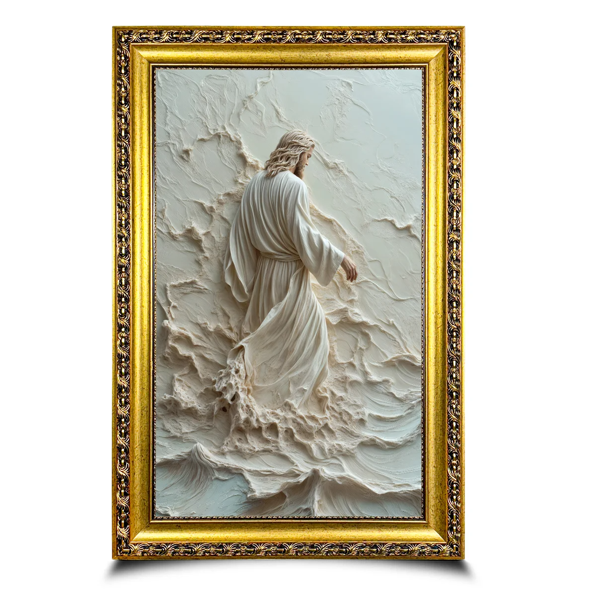 Jesus Walking on Water in Marble Canvas