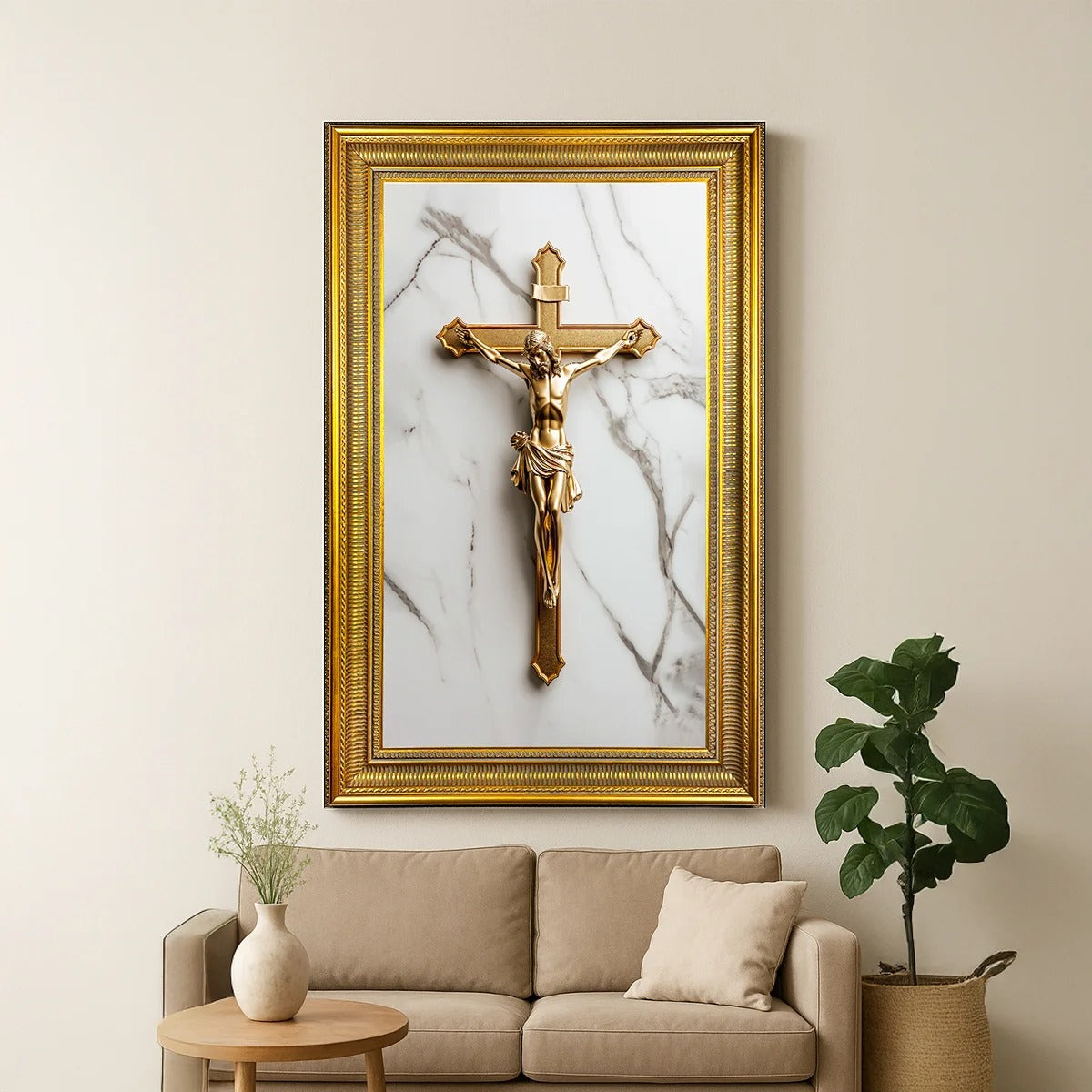 Christ’s Cross on Marble V1333 Canvas