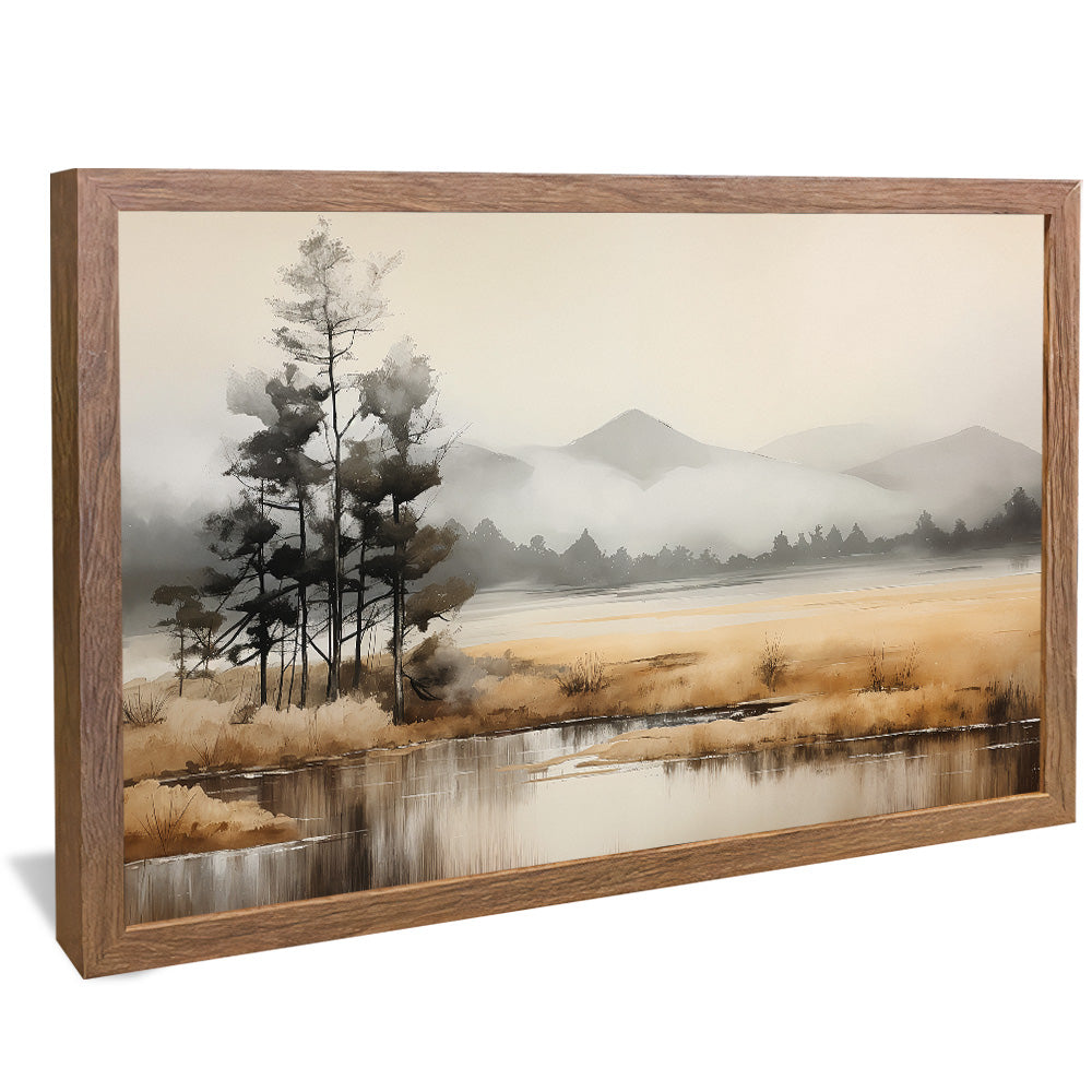 Painting of Lake in Autumn V2486 Canvas