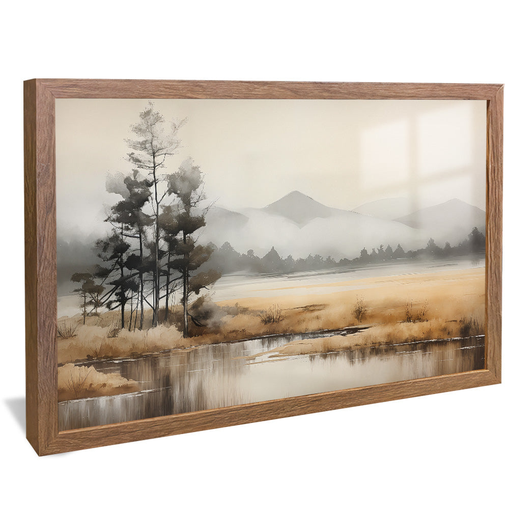 Painting of Lake in Autumn V2486 Canvas