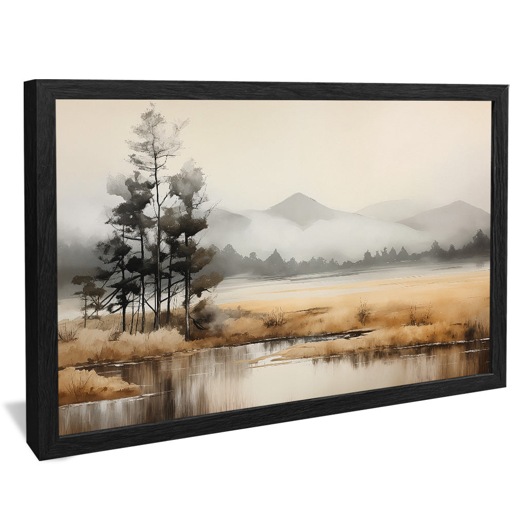 Painting of Lake in Autumn V2486 Canvas