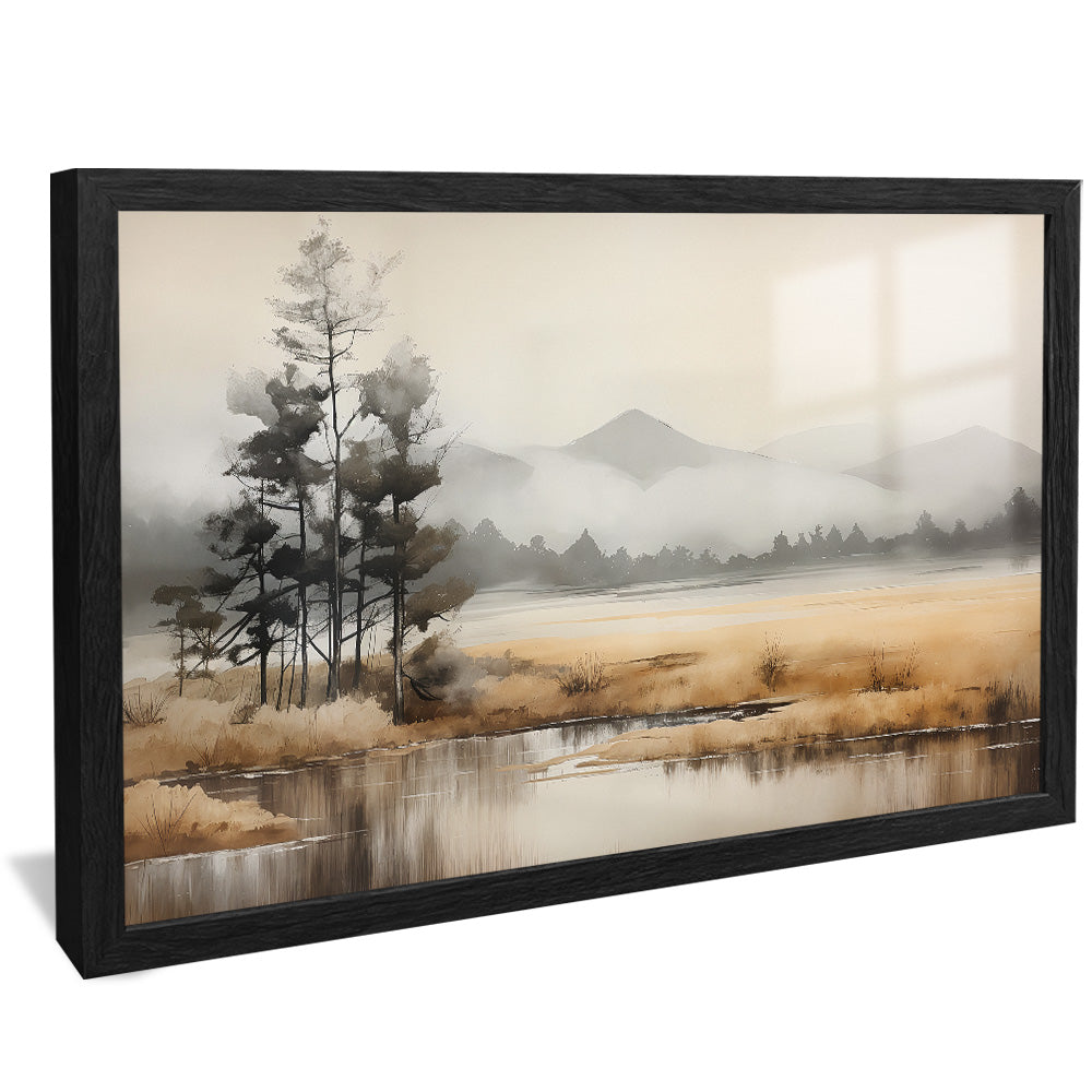 Painting of Lake in Autumn V2486 Canvas