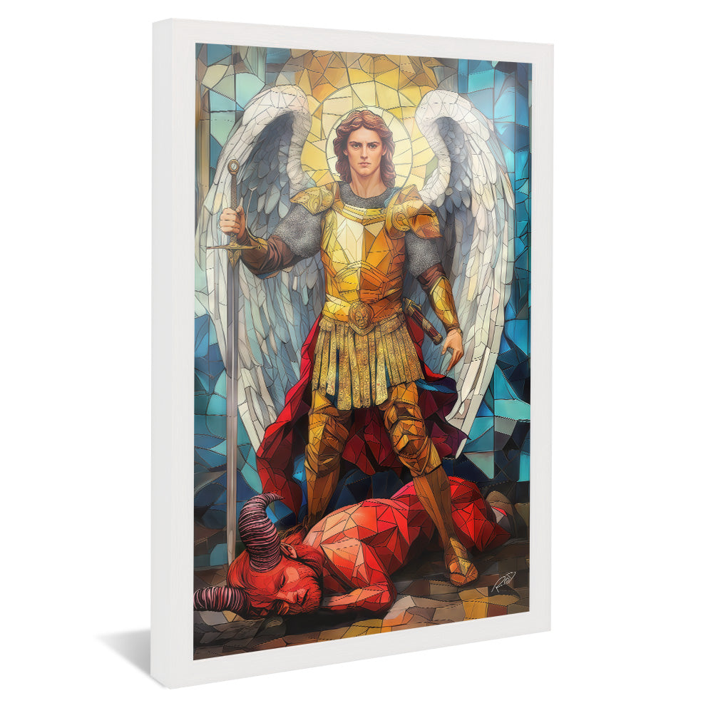 Decorative Canvas Archangel Michael Stained Glass V2173