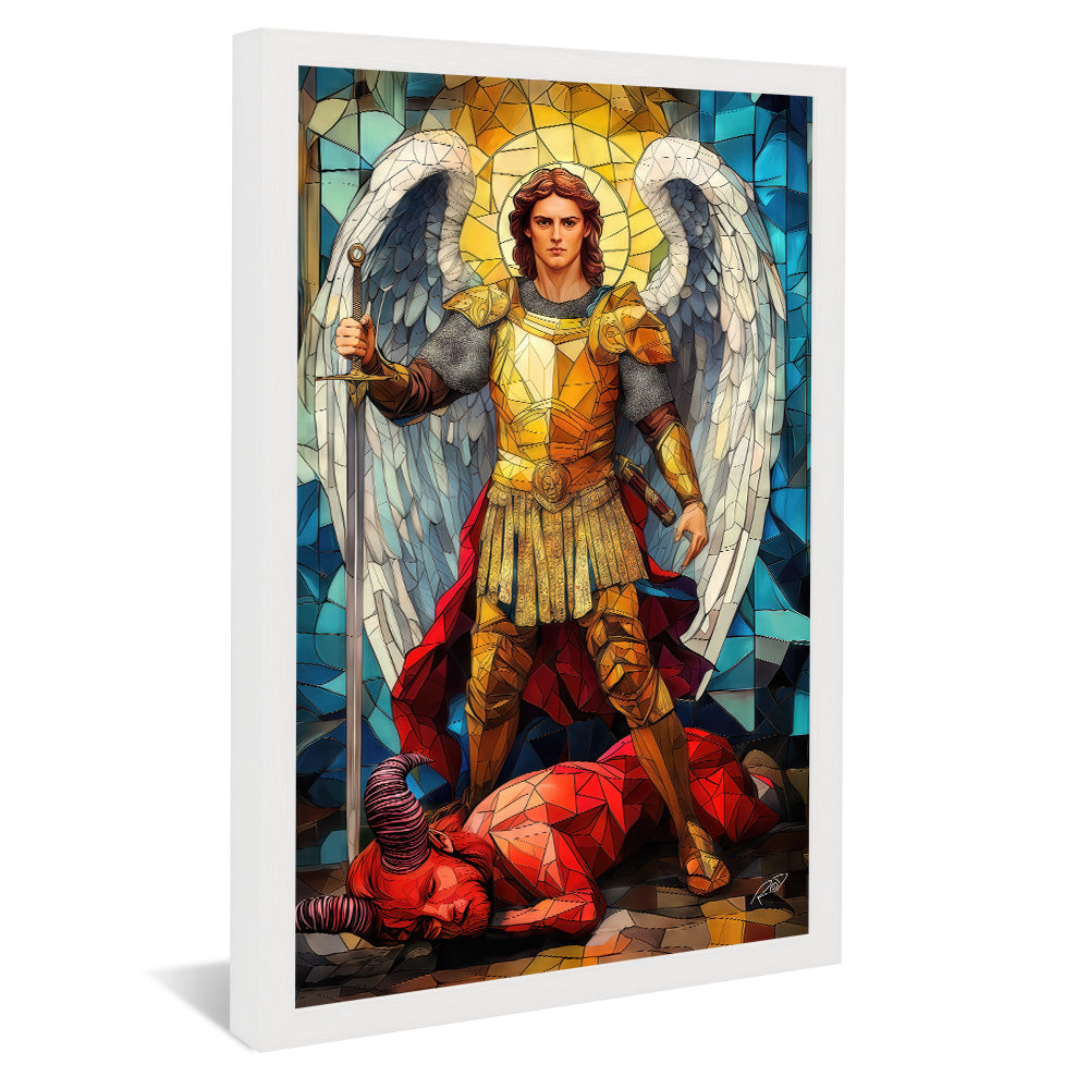 Decorative Canvas Archangel Michael Stained Glass V2173