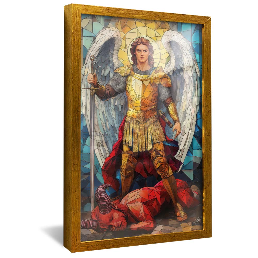 Decorative Canvas Archangel Michael Stained Glass V2173