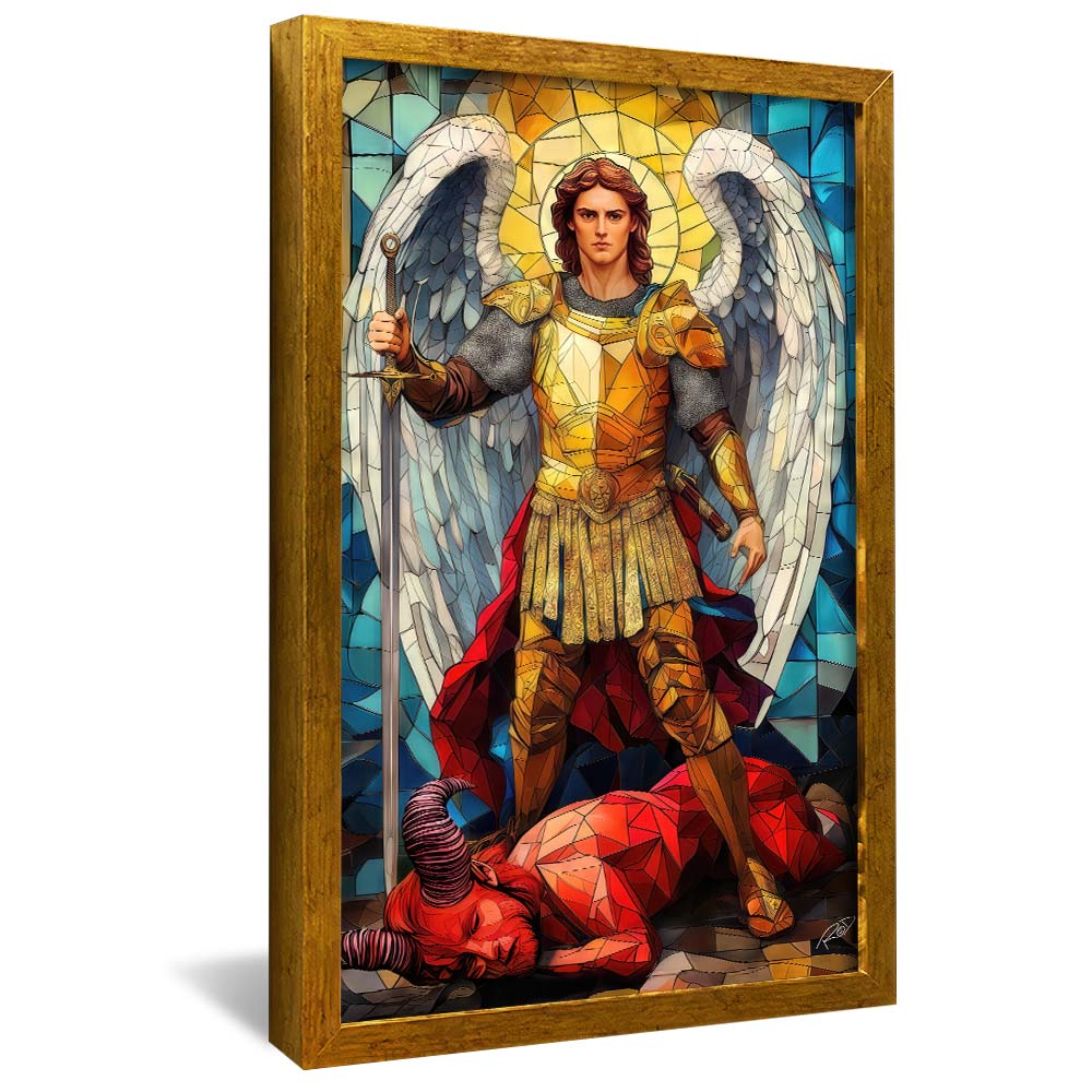 Decorative Canvas Archangel Michael Stained Glass V2173