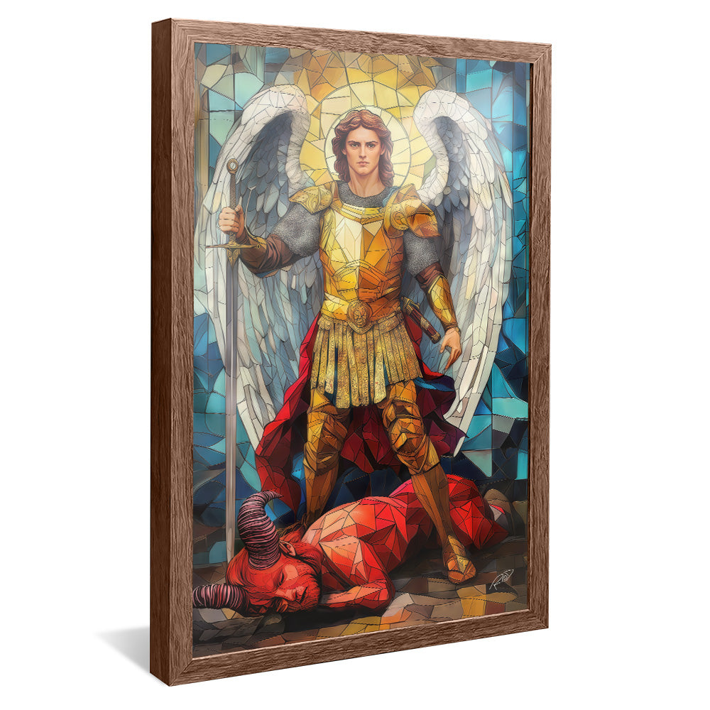 Decorative Canvas Archangel Michael Stained Glass V2173
