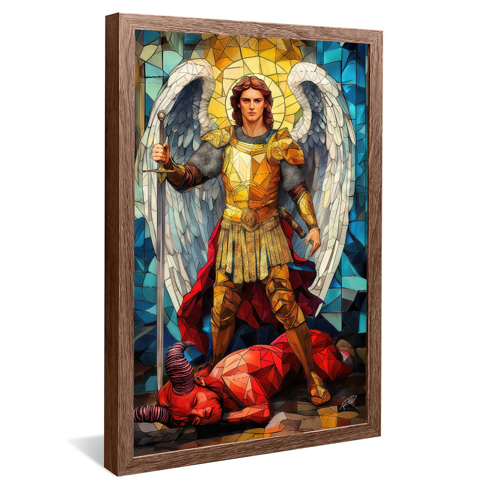 Decorative Canvas Archangel Michael Stained Glass V2173
