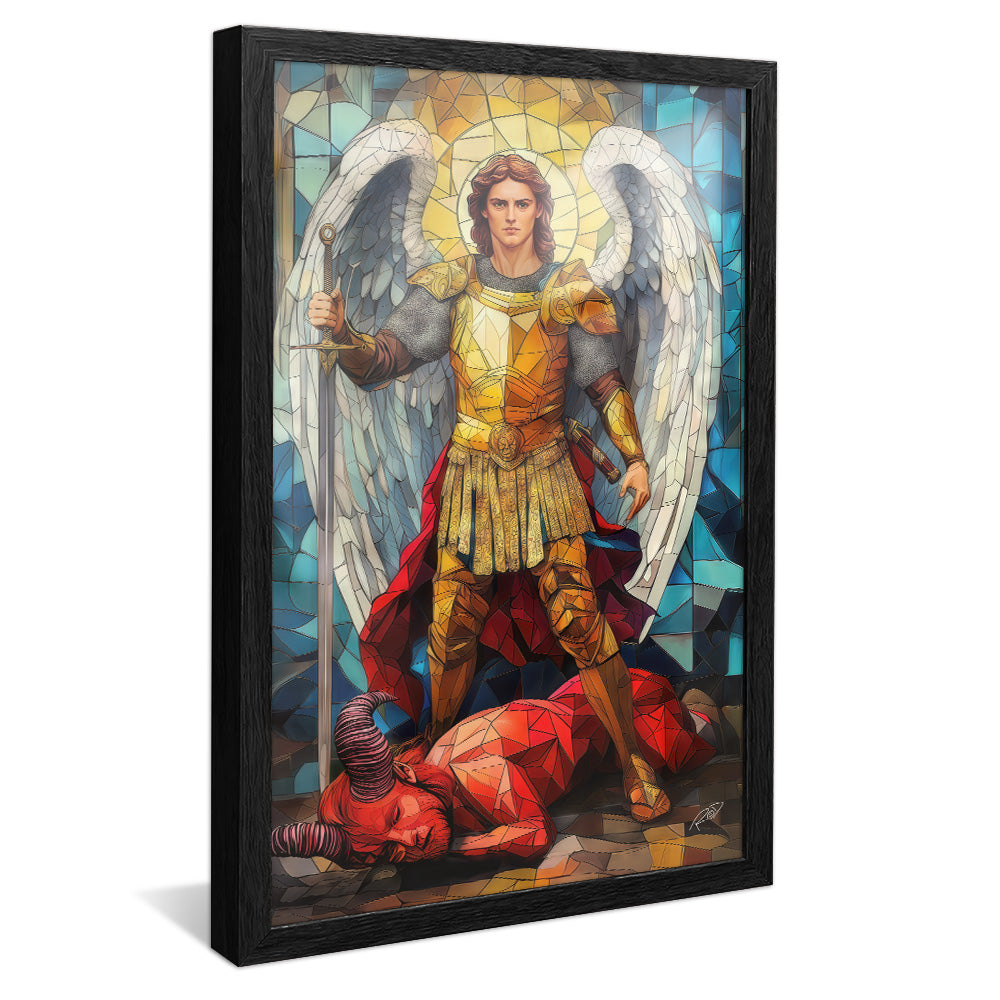 Decorative Canvas Archangel Michael Stained Glass V2173