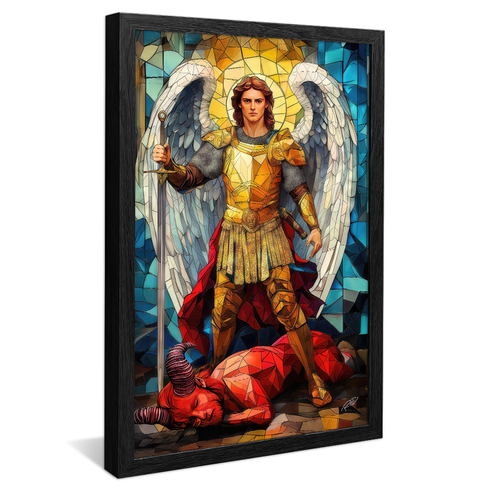 Decorative Canvas Archangel Michael Stained Glass V2173